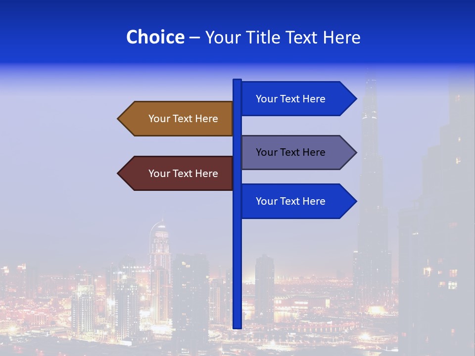 Cityscape High Blue PowerPoint Template