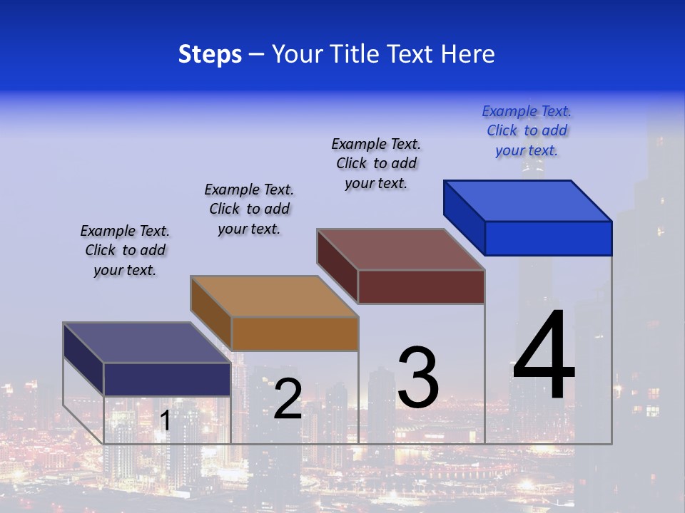 Cityscape High Blue PowerPoint Template