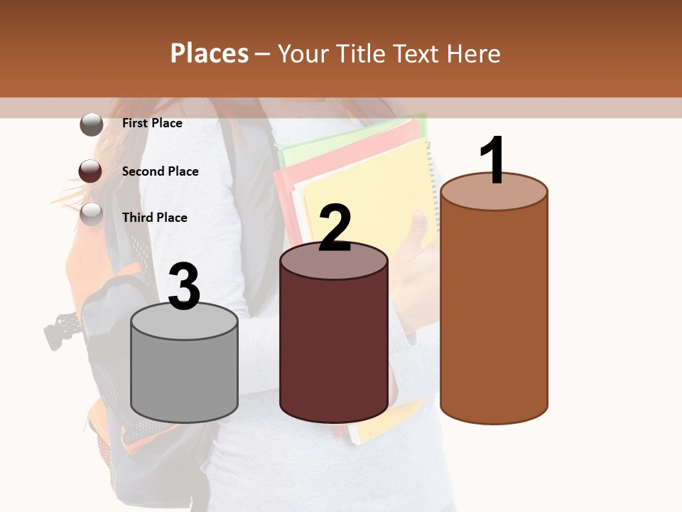 Teenager College Lady PowerPoint Template