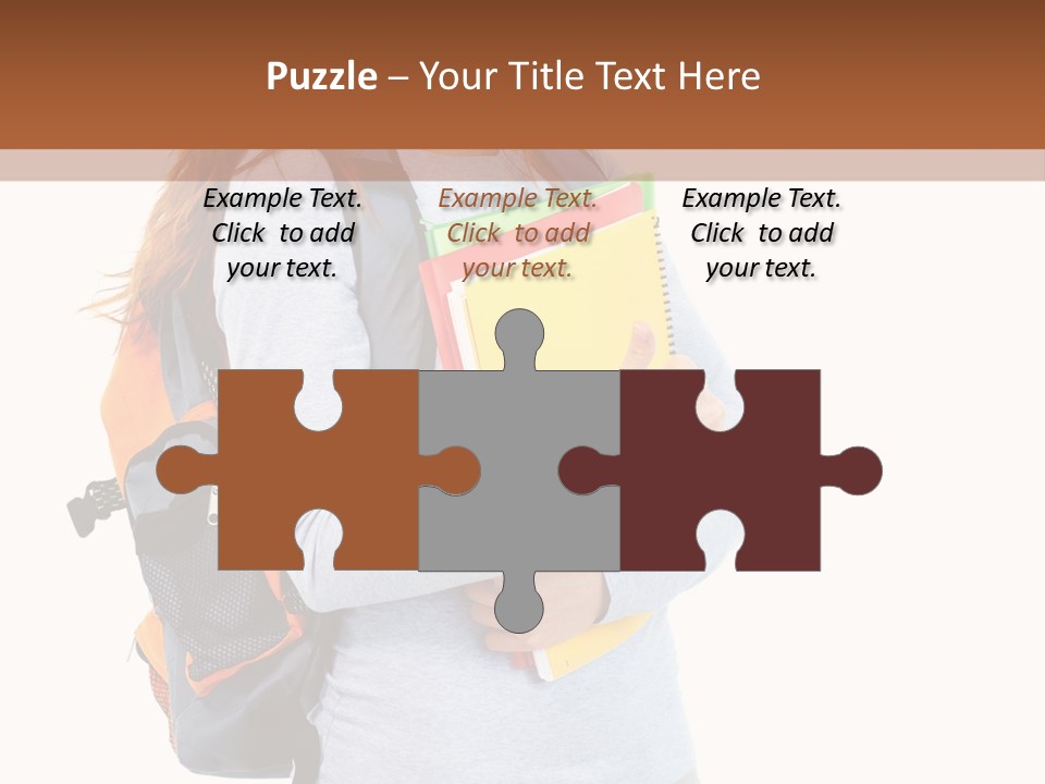 Teenager College Lady PowerPoint Template