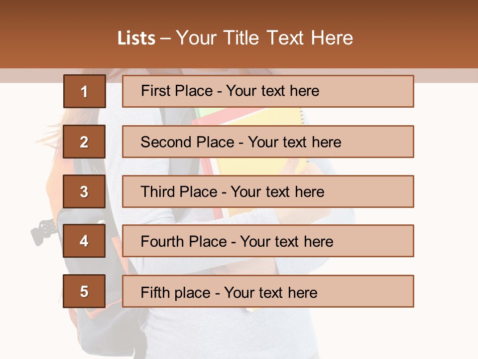 Teenager College Lady PowerPoint Template