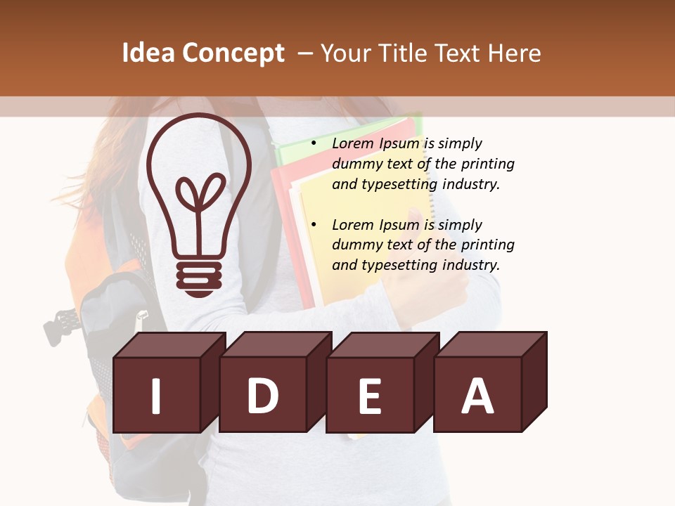 Teenager College Lady PowerPoint Template