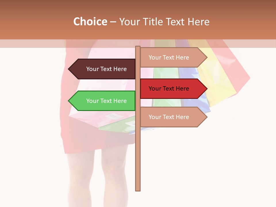 Smiling Purchaser Red PowerPoint Template