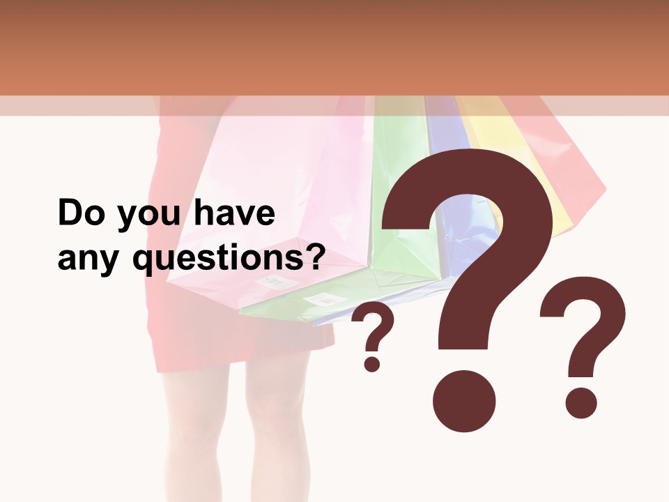 Smiling Purchaser Red PowerPoint Template