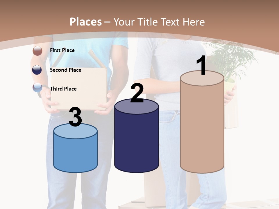 Box Woman Man PowerPoint Template