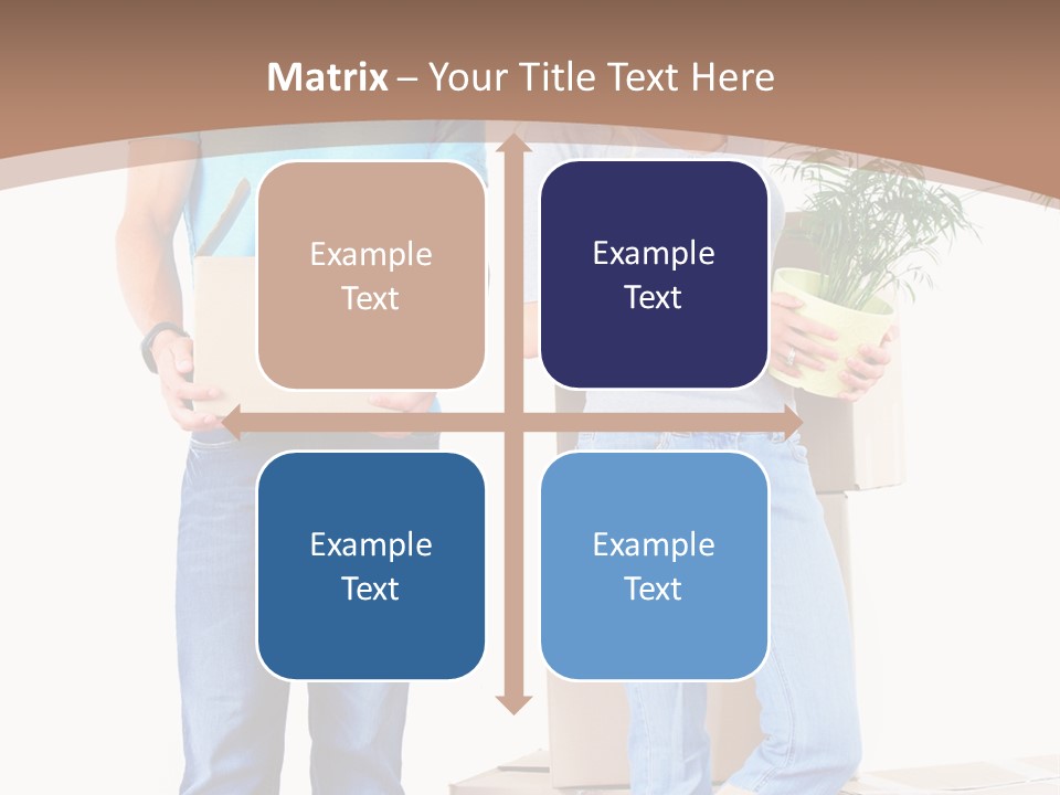 Box Woman Man PowerPoint Template