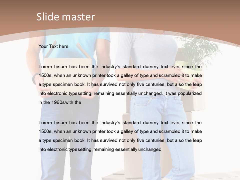 Box Woman Man PowerPoint Template