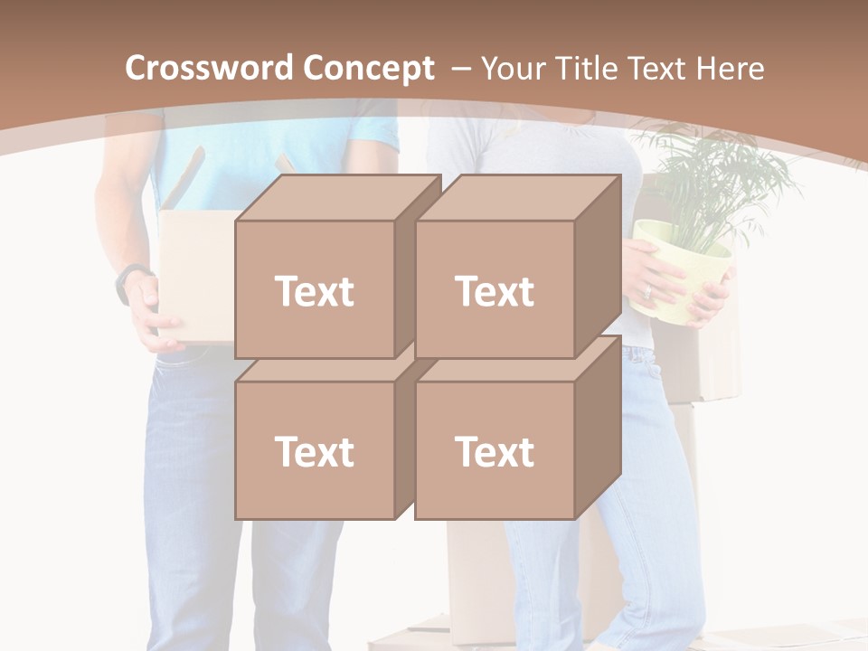 Box Woman Man PowerPoint Template