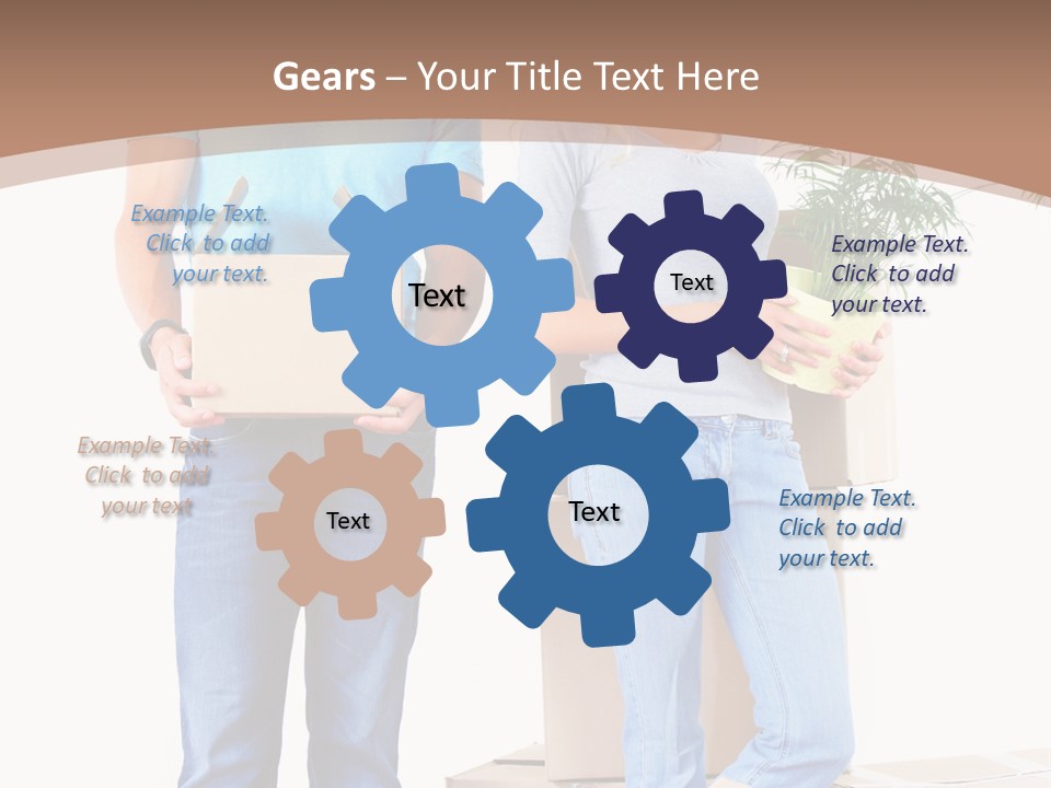 Box Woman Man PowerPoint Template