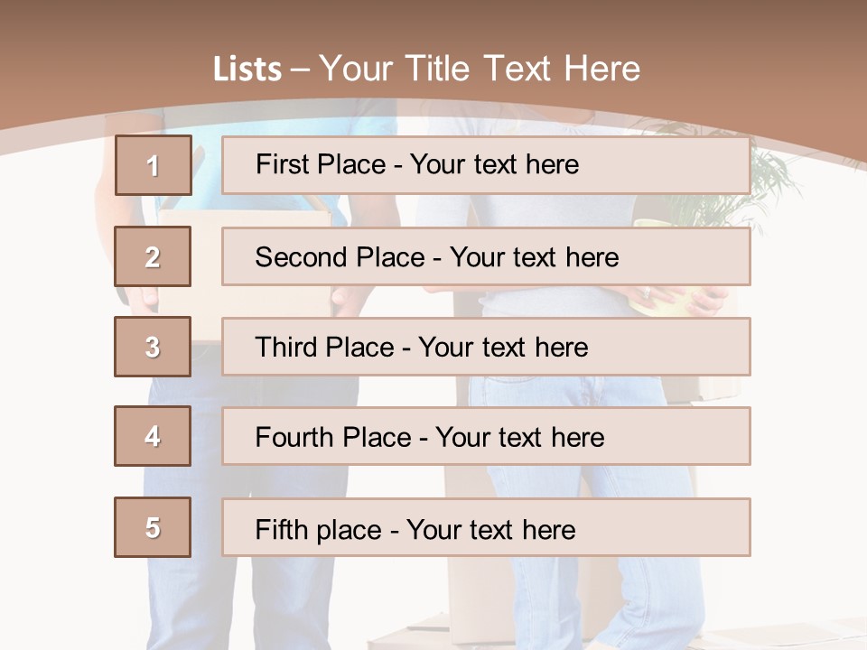 Box Woman Man PowerPoint Template