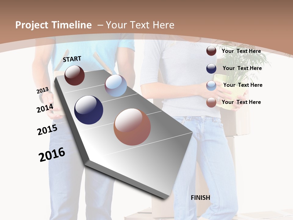 Box Woman Man PowerPoint Template