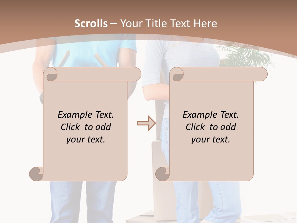 Box Woman Man PowerPoint Template