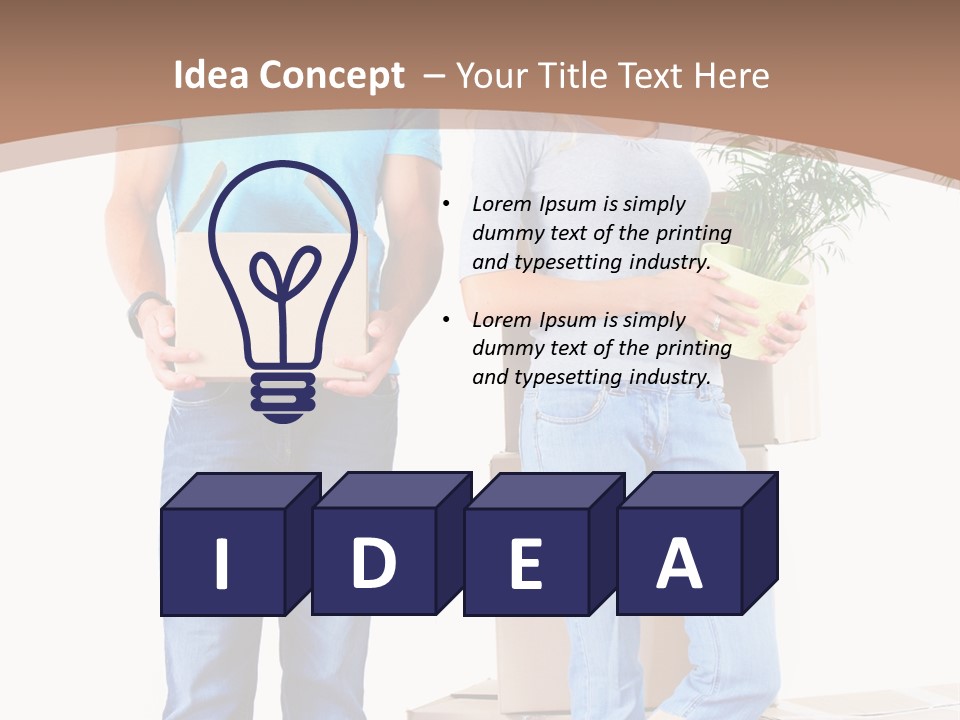 Box Woman Man PowerPoint Template