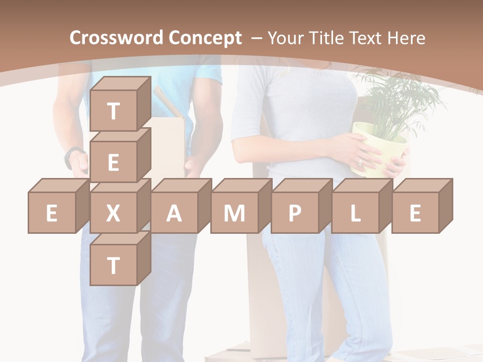 Box Woman Man PowerPoint Template