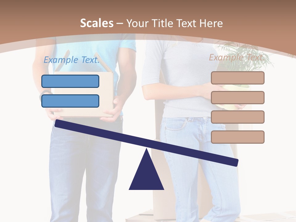 Box Woman Man PowerPoint Template