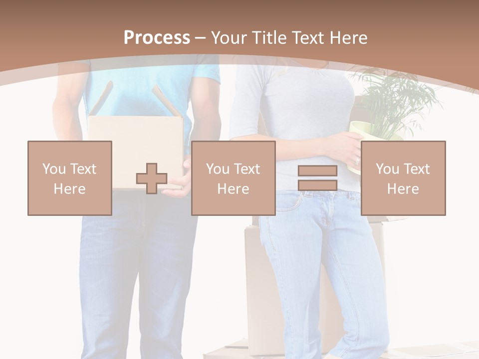 Box Woman Man PowerPoint Template