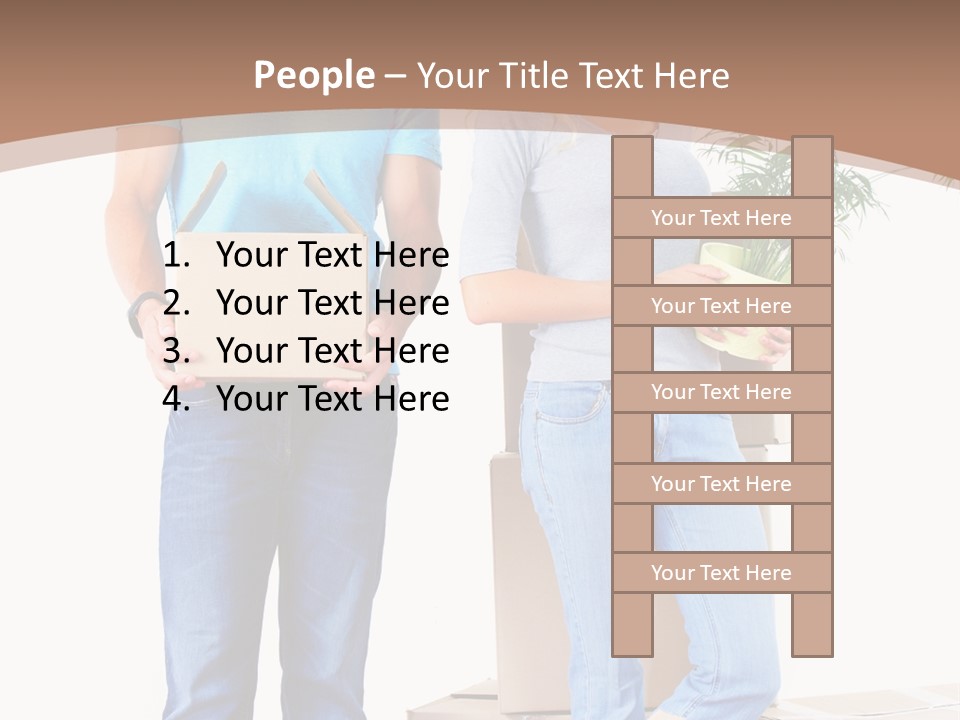 Box Woman Man PowerPoint Template