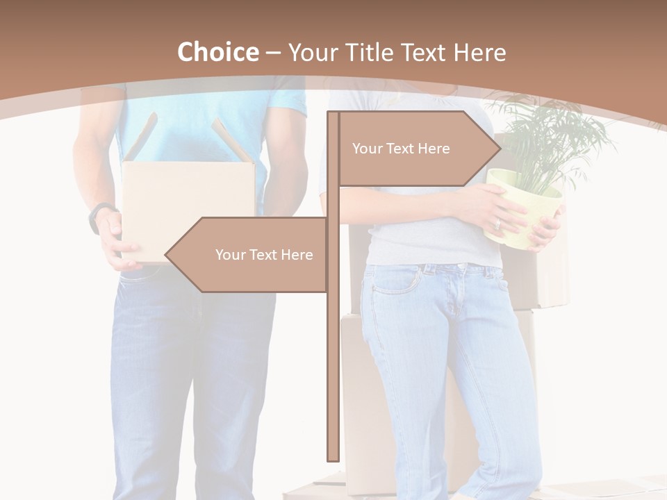 Box Woman Man PowerPoint Template