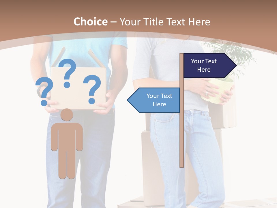 Box Woman Man PowerPoint Template