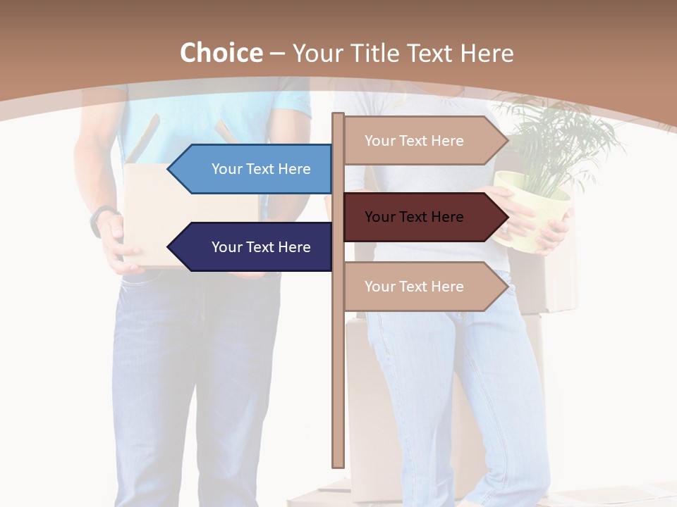 Box Woman Man PowerPoint Template