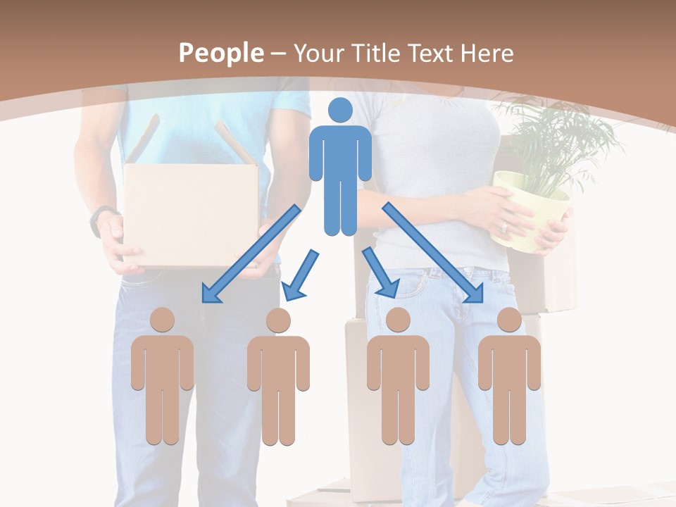 Box Woman Man PowerPoint Template