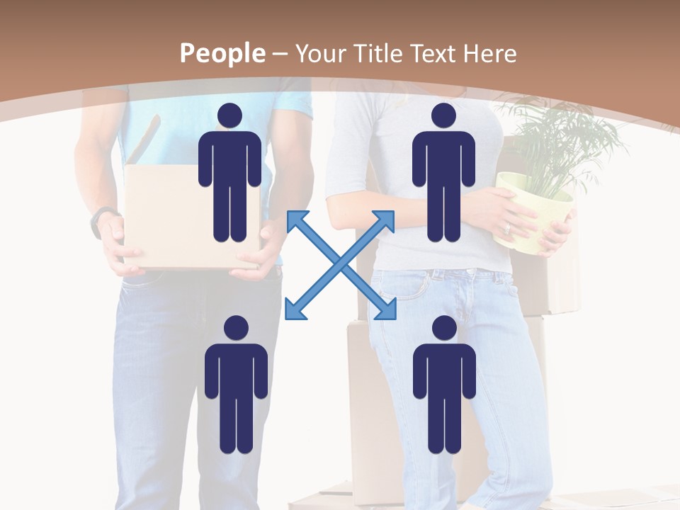 Box Woman Man PowerPoint Template