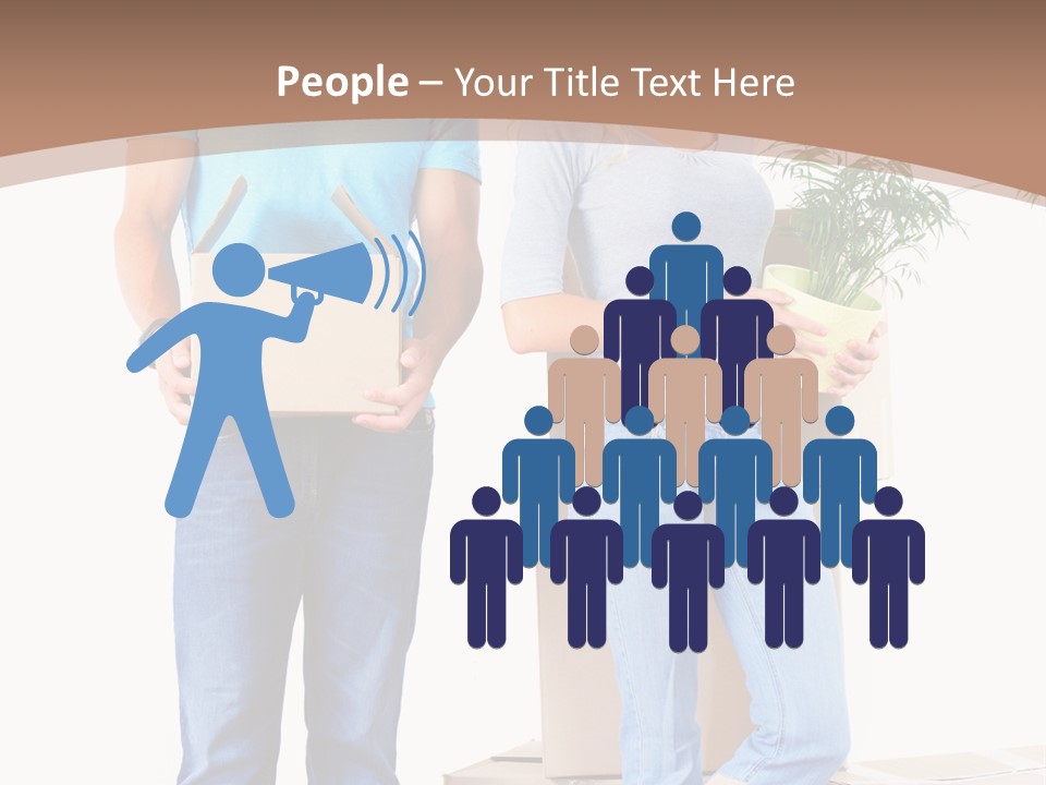 Box Woman Man PowerPoint Template