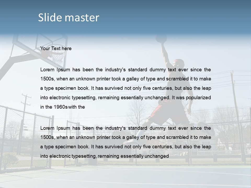 Man Scoring Park PowerPoint Template