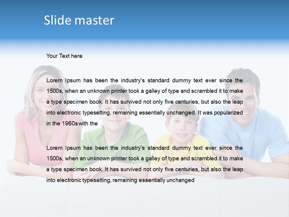 Happiness Sofa Infant PowerPoint Template