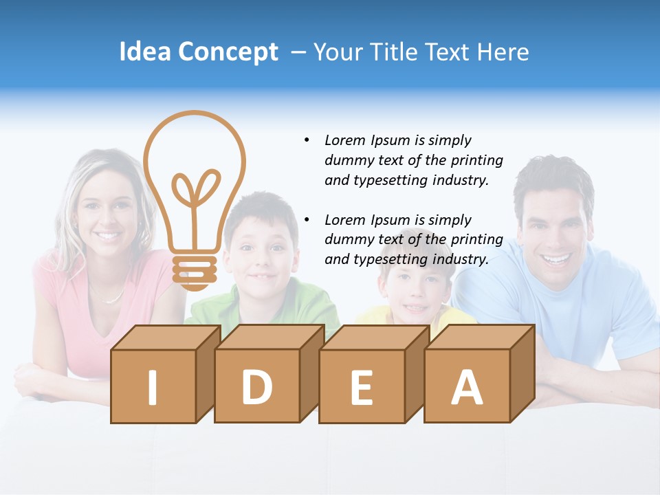 Happiness Sofa Infant PowerPoint Template