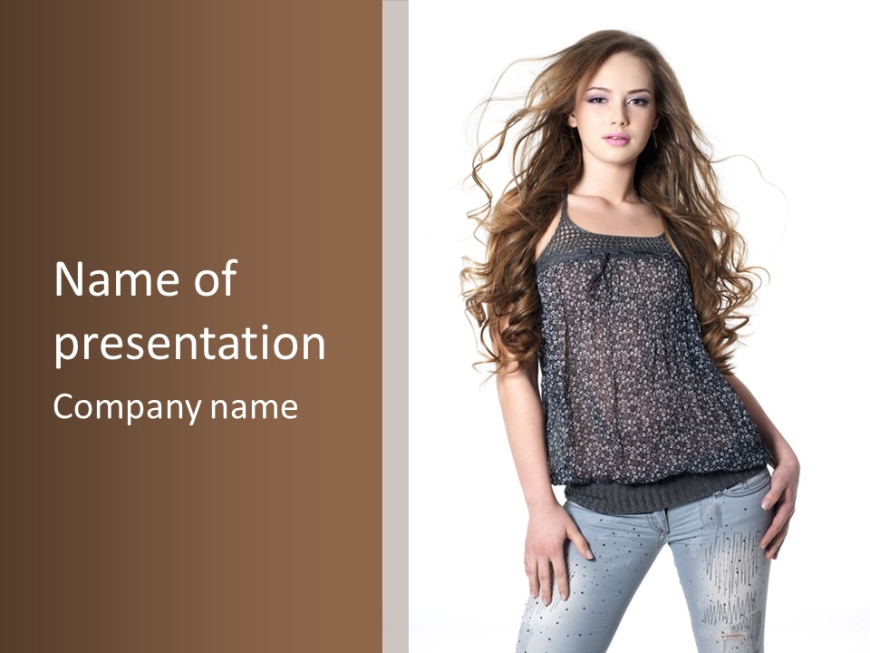 Pose Woman Teenager PowerPoint Template