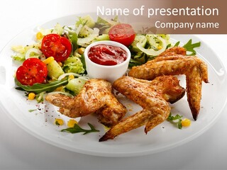 Ketchup Dining Lettuce PowerPoint Template