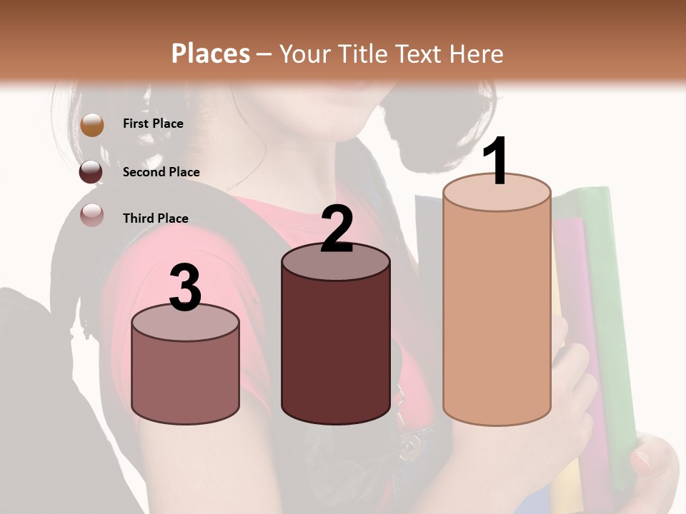 Backpack Female Kid PowerPoint Template