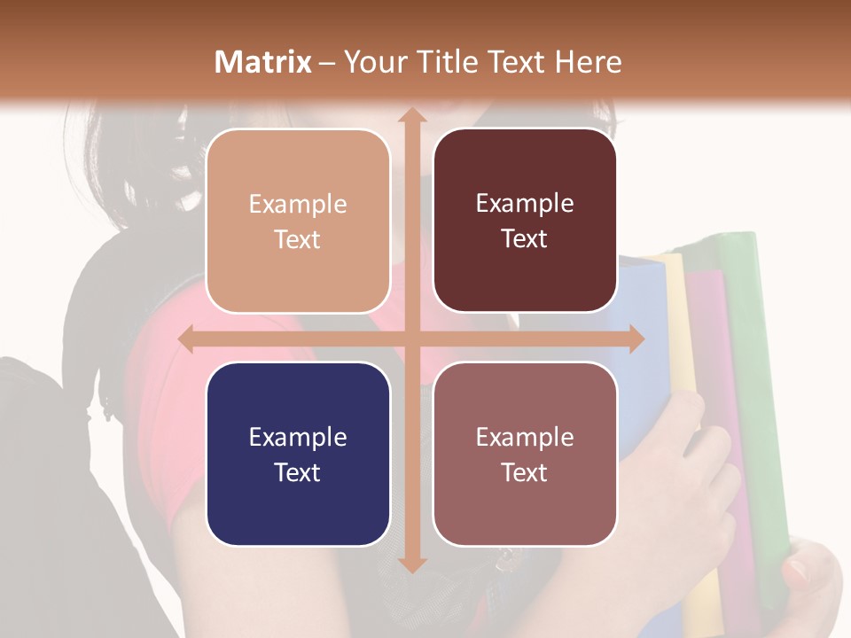 Backpack Female Kid PowerPoint Template