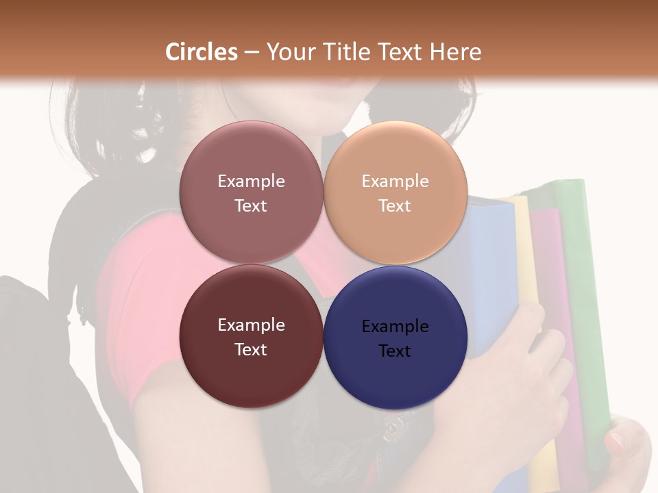 Backpack Female Kid PowerPoint Template