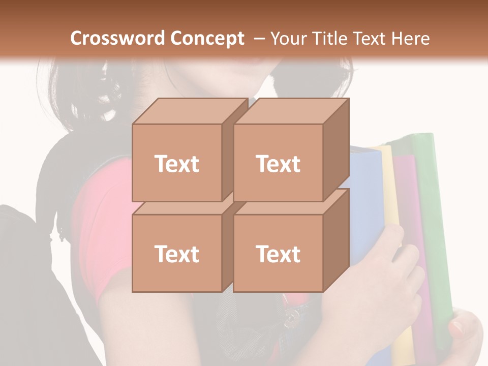 Backpack Female Kid PowerPoint Template