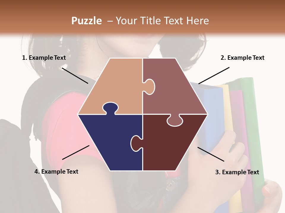 Backpack Female Kid PowerPoint Template