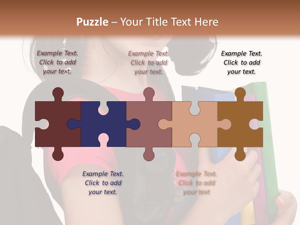 Backpack Female Kid PowerPoint Template