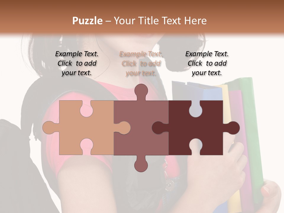 Backpack Female Kid PowerPoint Template