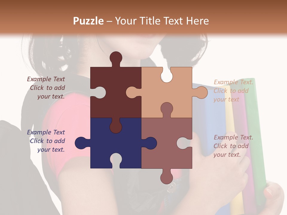 Backpack Female Kid PowerPoint Template