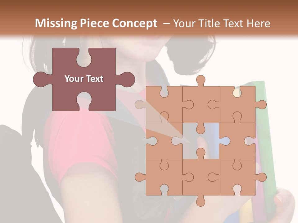 Backpack Female Kid PowerPoint Template