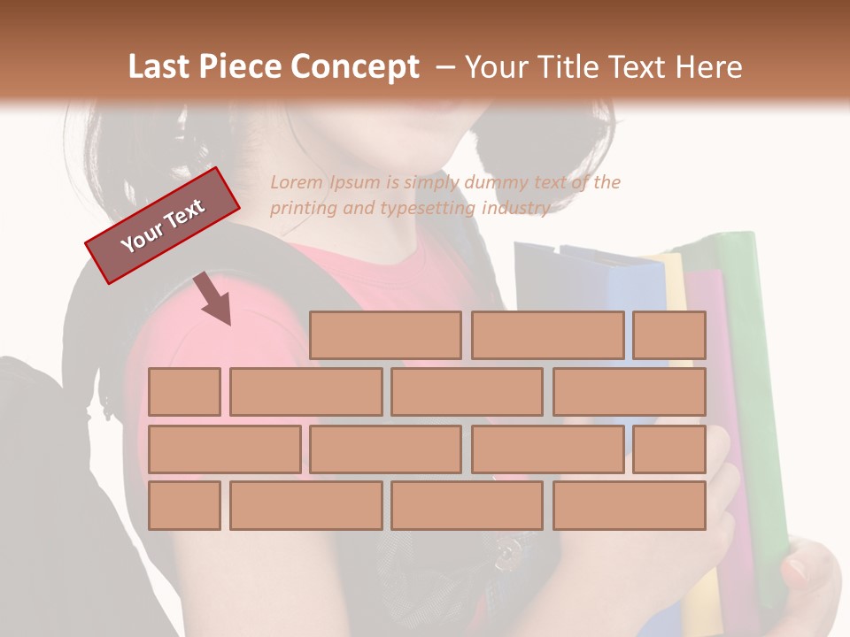 Backpack Female Kid PowerPoint Template