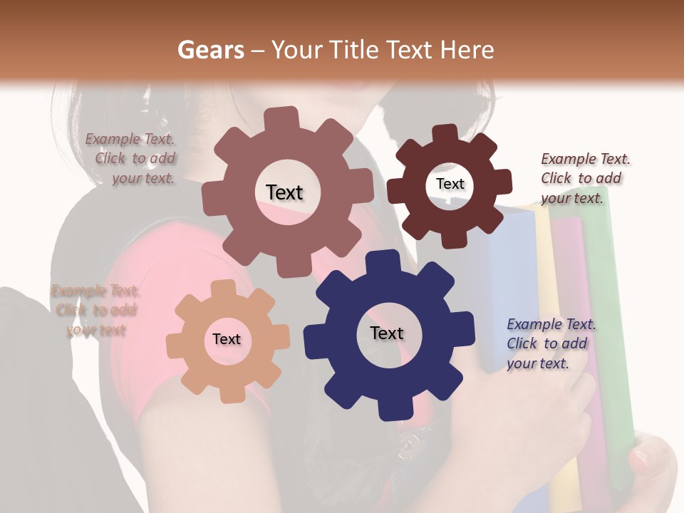 Backpack Female Kid PowerPoint Template