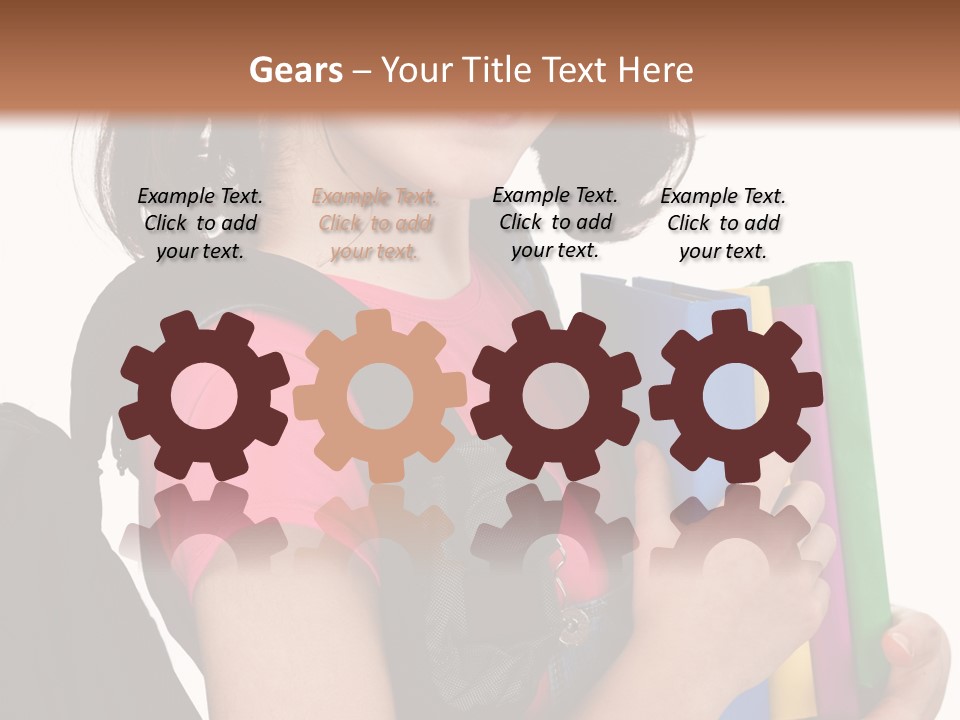 Backpack Female Kid PowerPoint Template