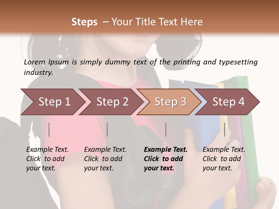 Backpack Female Kid PowerPoint Template