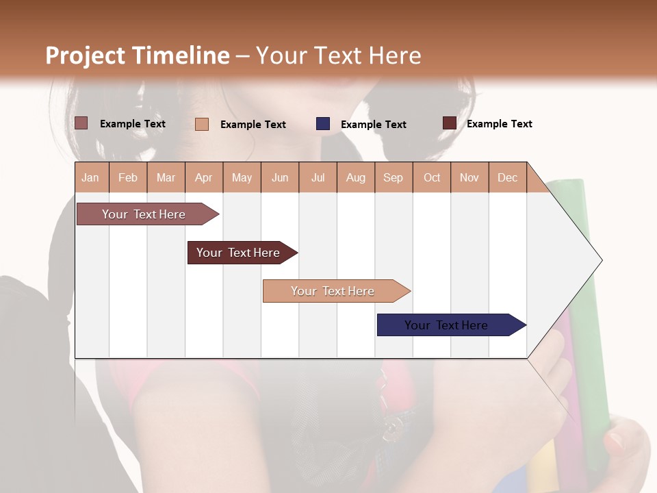 Backpack Female Kid PowerPoint Template