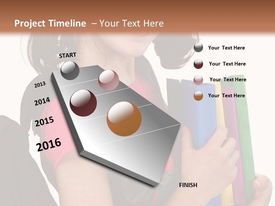 Backpack Female Kid PowerPoint Template