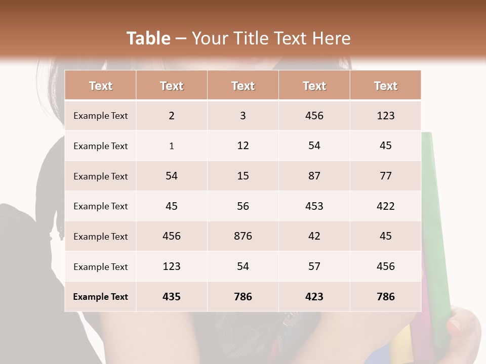 Backpack Female Kid PowerPoint Template