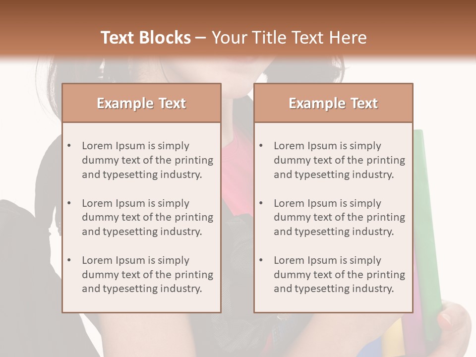 Backpack Female Kid PowerPoint Template