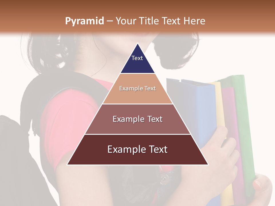 Backpack Female Kid PowerPoint Template